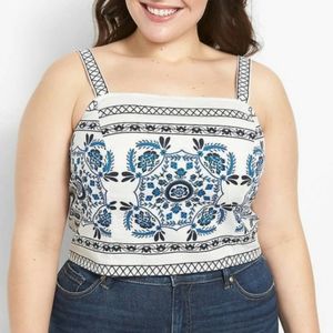 Lane Bryant NWOT Sleeveless Smocked Bodice Crop Top 22/24